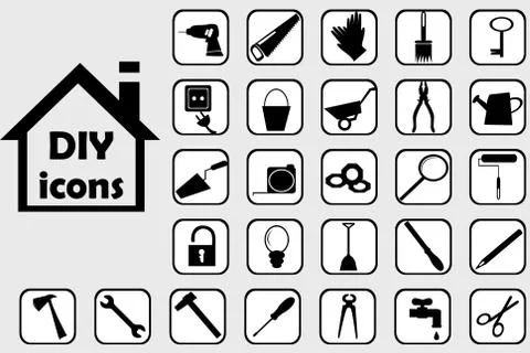 DIY icons set Stock Illustration