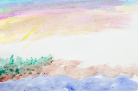 DIY, learning to draw, hobbies. Paint a picture on paper. Step 4: Paint the g Stock Illustration