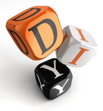 Diy orange black dice blocks Stock Illustration