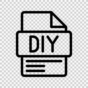 DIY Outline Icon. Do It Yourself Concept DIY icon for creative projects. Illustrazione stock