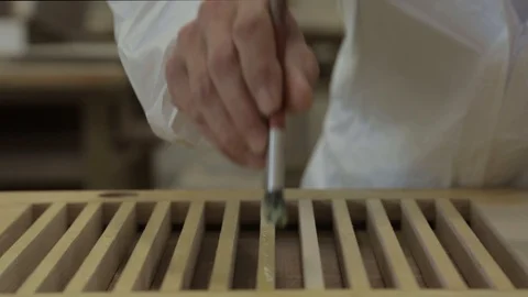 Diy paint varnish wood Stock Footage 100660595