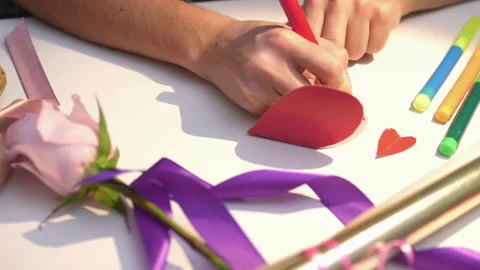 DIY postcard. Valentine's Day Stock Footage 146438462