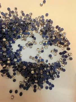 DIY Rhinestone Craft – Creative Sparkle Decoration Stock Photos