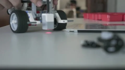 DIY Robot on a Table Stock Footage 318863268