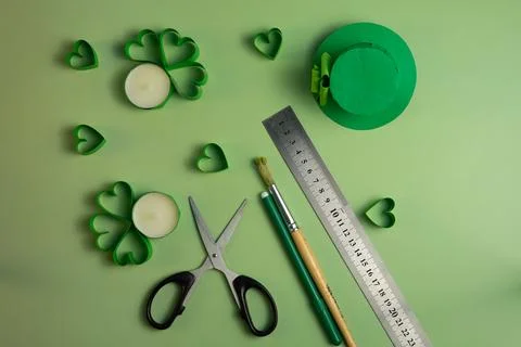 A DIY Saint Patrick Day craft  Stock Photos