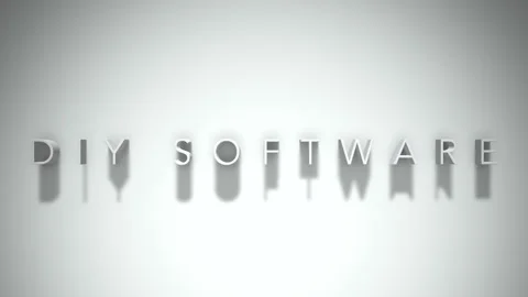 Diy software 3D title animation white text on a white background Stock Footage 299757977