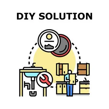 Diy solution concept for home repair and improvement 스톡 일러스트