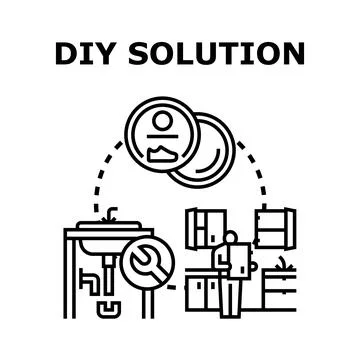 Diy solution concept for home repair and improvement Stock Illustration
