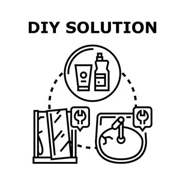 Diy solution for home repair and maintenance problems Stock Illustration