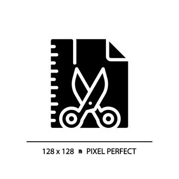 DIY STEM pixel perfect black glyph icon 스톡 일러스트