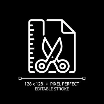 DIY STEM pixel perfect white linear icon for dark theme Illustrazione stock