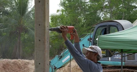Diy step-by-step assembling construction framework in a natural outdoor setting Video stock 332213488