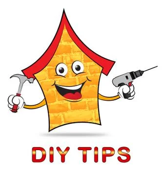 Diy Tips Means Do It Yourself Tricks Illustrazione stock