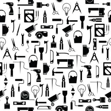 Diy tool seamless pattern background icon. Stock Illustration