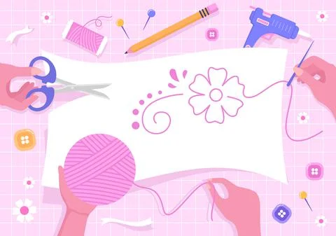 DIY Tools Do It Yourself Background Illustration For Home Renovation and Crea Illustrazione stock