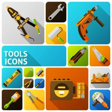 Diy Tools Icons Stockillustratie