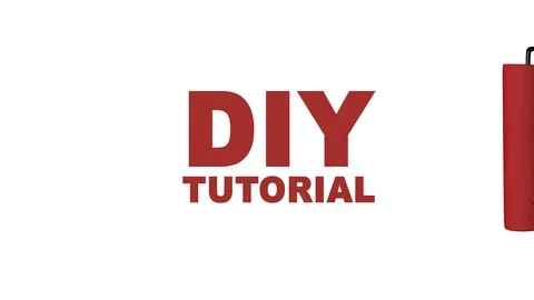 DIY Tutorial sign painted with roller paint brush Stock Footage 94489995