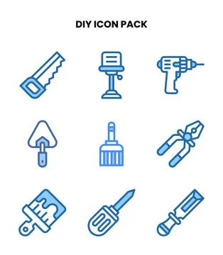 Diy Two Colour Scalable Icons Pack Stock Illustration