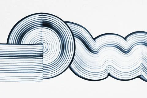 DIY wave textured background in blue and white experimental abstract art Stockillustratie