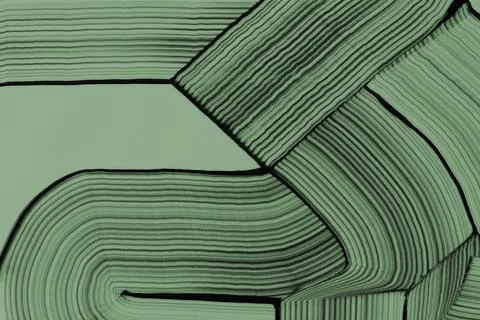 DIY waved textured background in green experimental abstract art Stock Photos