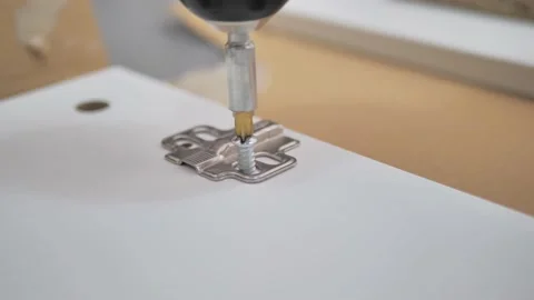 DIY white table assembly process at home. Furniture installation. New home and Stock Footage 231552503