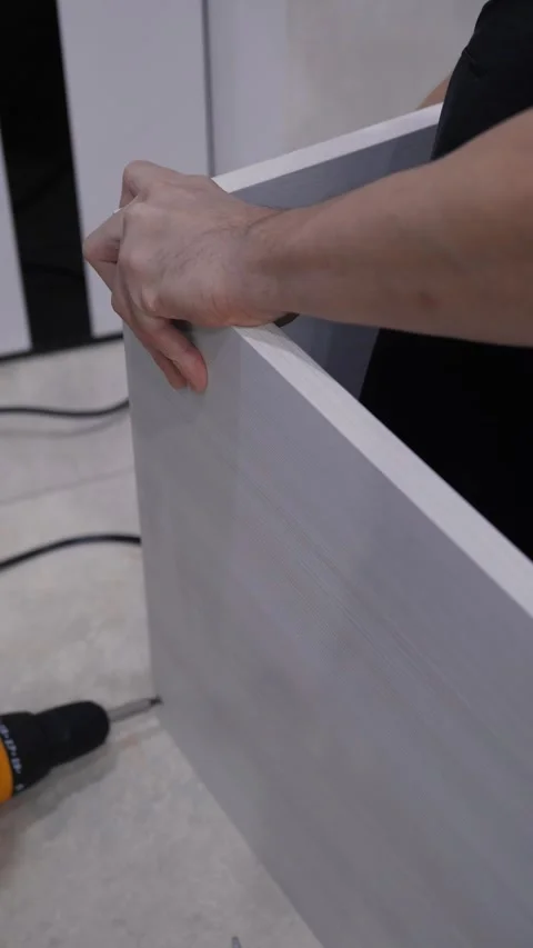 DIY wooden frame project Video stock 303384988