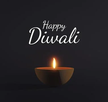Diya lamp withlighting fire  for Diwali, festival of lights on color background Stock Illustration