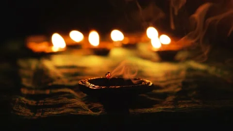 Diya lighting Stock Footage 158915876