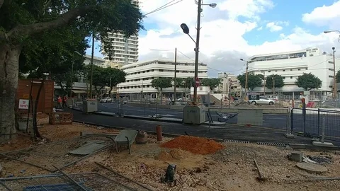 Dizengoff Square rebuild 2017 Video stock 83750233