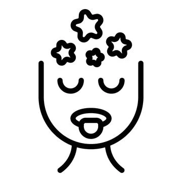 Dizziness burnout icon outline vector. Dizzy headache Stock Illustration