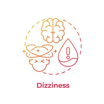 Dizziness gradient outline concept icon Stock Illustration