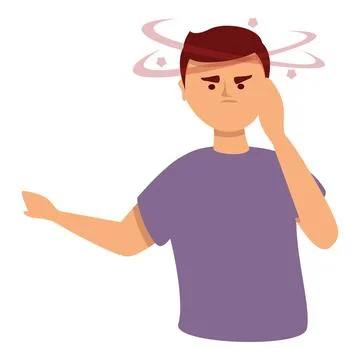 Dizziness icon cartoon vector. Brain sick Stock Illustration