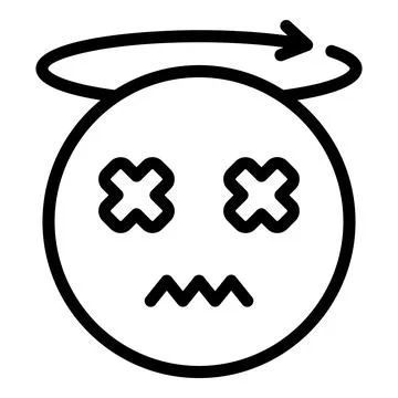 Dizziness trouble icon outline vector. Headache stress Stock Illustration