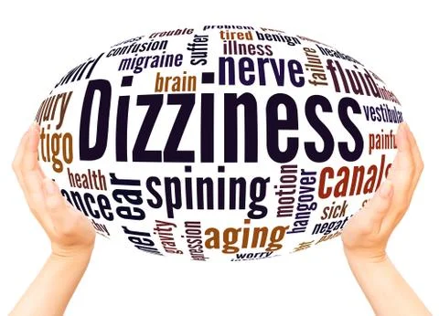 Dizziness word cloud hand sphere concept Stock Photos