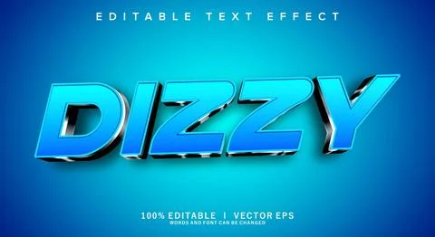 Dizzy 3d vector text effect with modern style design Stock Illustration