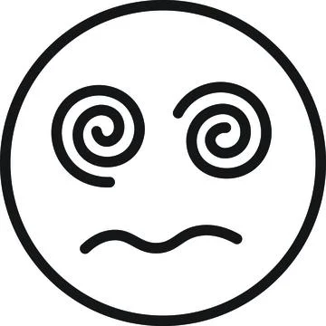 Dizzy confused face icon Stock Illustration