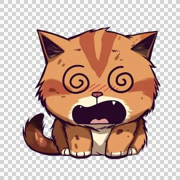 Dizzy expression cat face イラスト素材