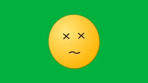 Dizzy Knockout Reaction Emoji – Green Screen Stock Footage 342617528