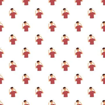 Dizzy man experiencing vertigo and headache seamless pattern イラスト素材