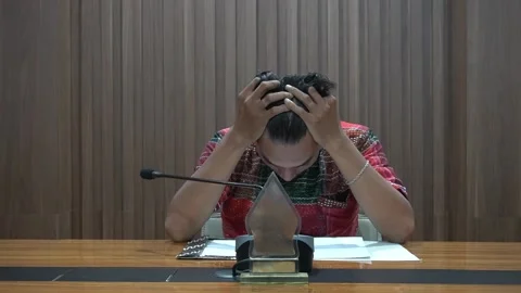 Dizzy sad and frustrated expression of business man Stock-Footage 221393625