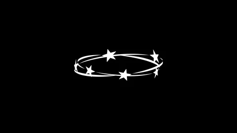 Dizzy star effect seamless loop animation with spinning circle line and stars. Stock Footage 342434563