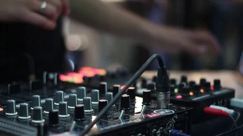 DJ and audio mixer Stock Footage 72705006