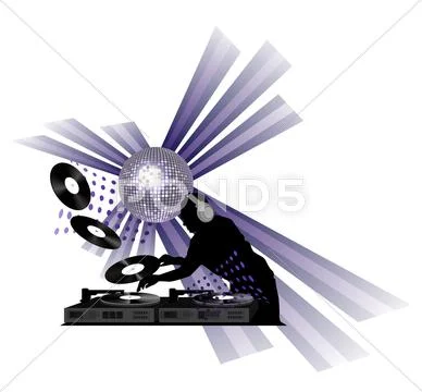 Dj and Disco Ball Stock Illustration
