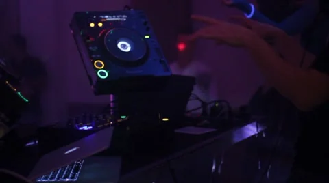 DJ and lights Stock Footage 8761424