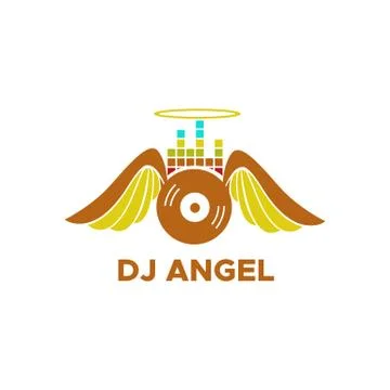 Dj angel logo vector Stock Illustration