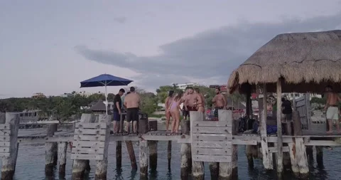 DJ BEACH PARTY 5 DRONE 4K Stock Footage 170915026