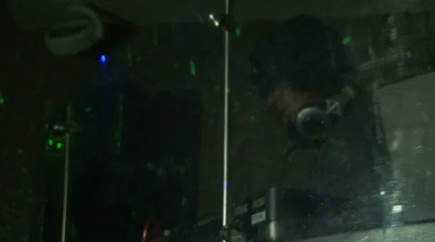 DJ Behind Booth - Dominican Club - 06 Stock Footage