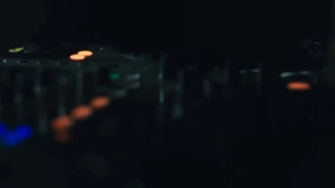 DJ behind the console close-up Stock Footage 76570471