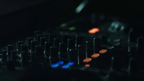 DJ behind the console close-up Stock Footage 76570562