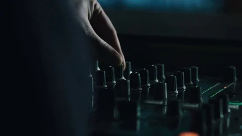 DJ behind the console close-up Stock Footage 76570769
